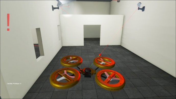 Player has been detected by a camera in the challenge map.